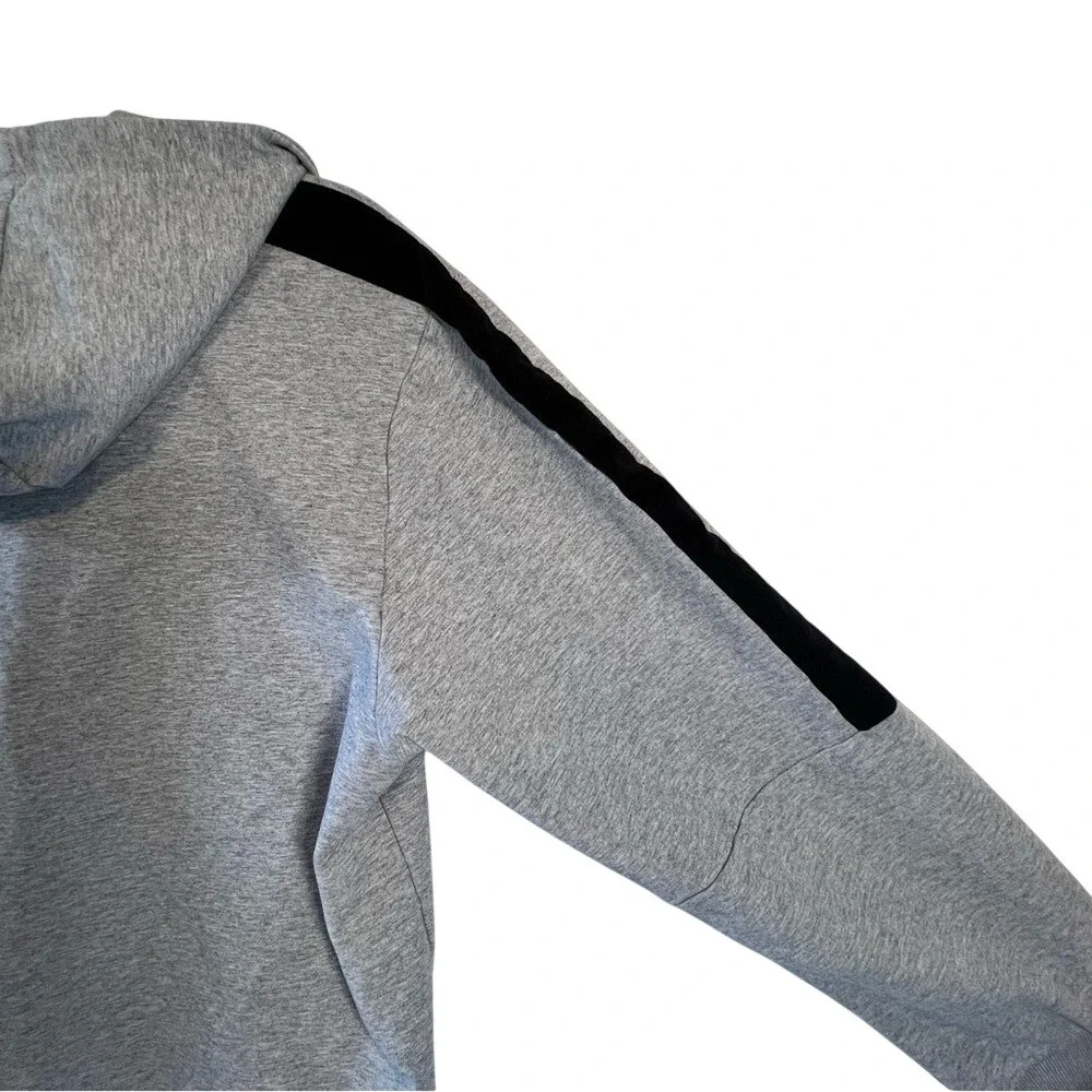 Nike Air Kids‎ Full Zip Hoodie Heather Gray Black Stripe Sweatshirt XL